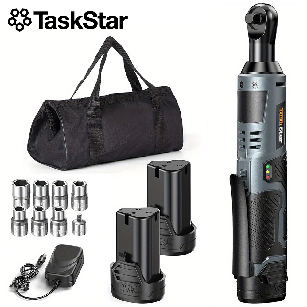 Power Tools Kit Set - TaskStar Cordless Ratchet Wrench Kit 3/8-inch