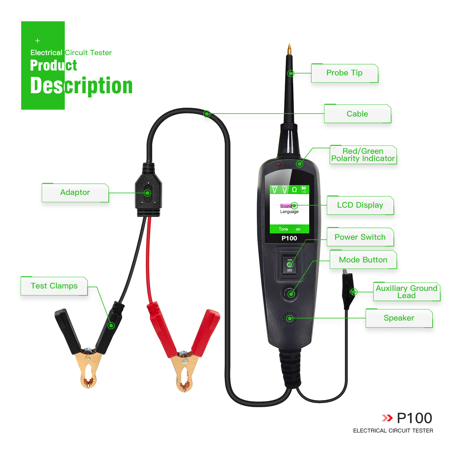 For TopDiag P100 2M Car Electr - Power Tools English recension och pris