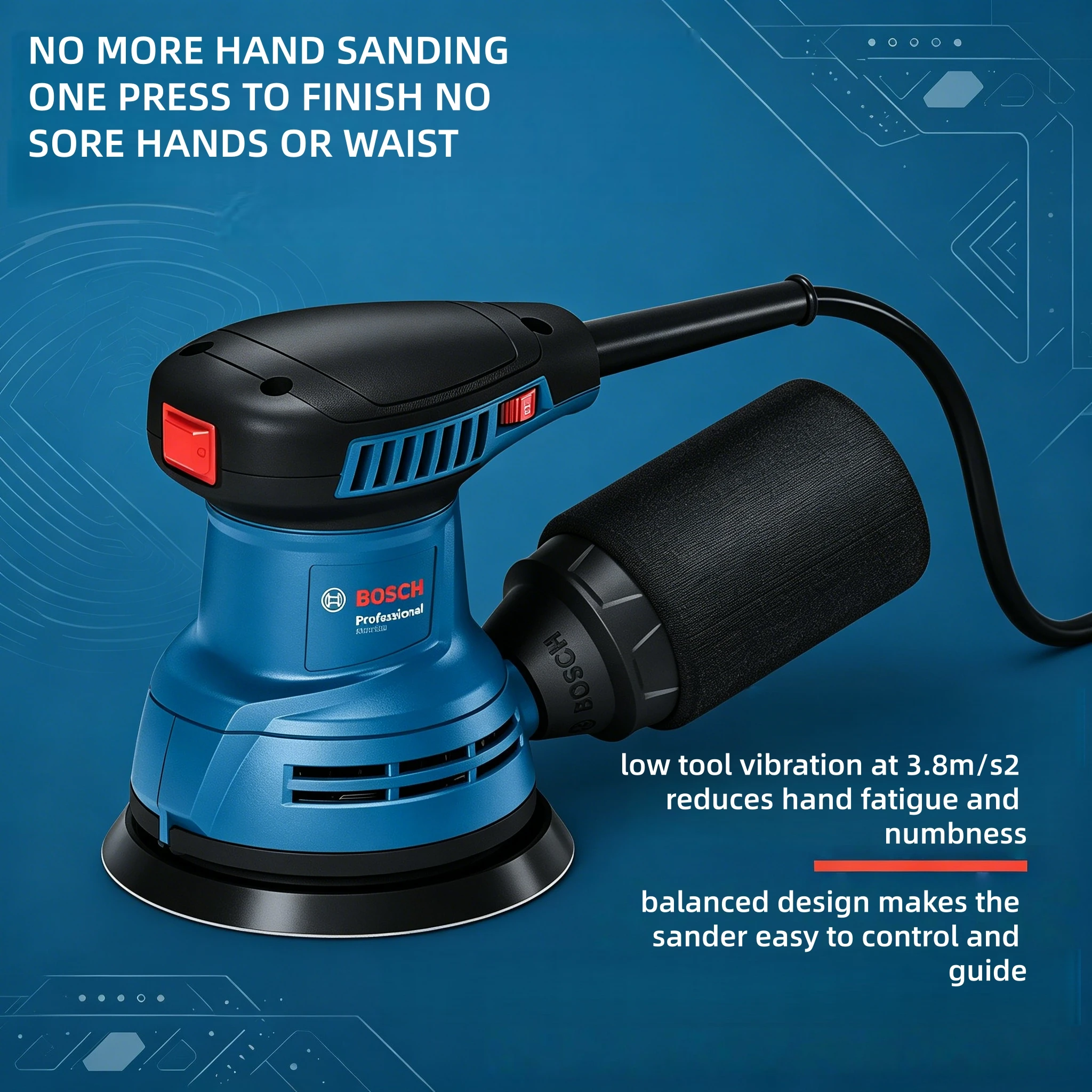 Bosch GEX125 280W Power Orbita - Power Tools Wood recension och pris