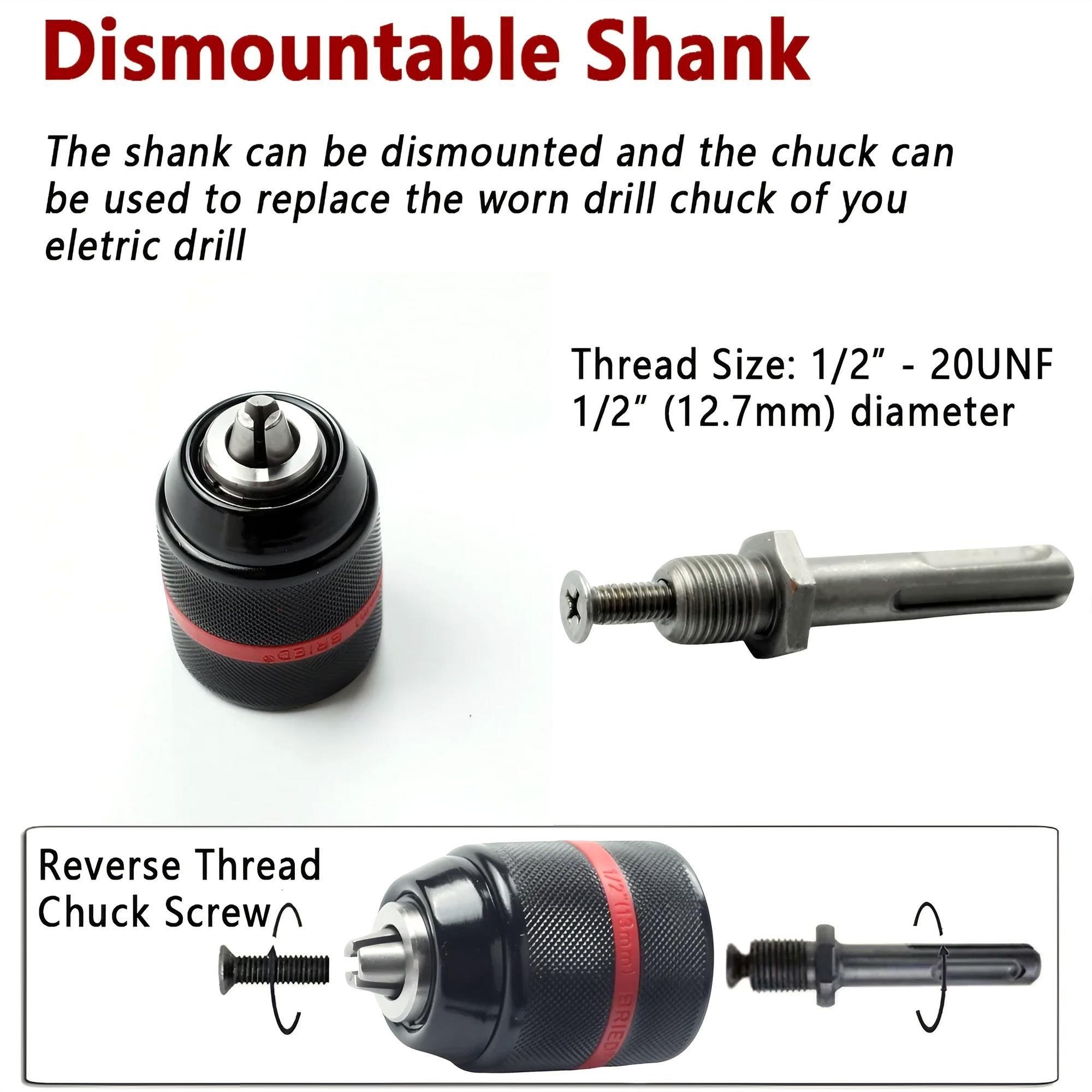 Keyless Drill Chuck Heavy Duty - Power Tools Kit Set recension och pris