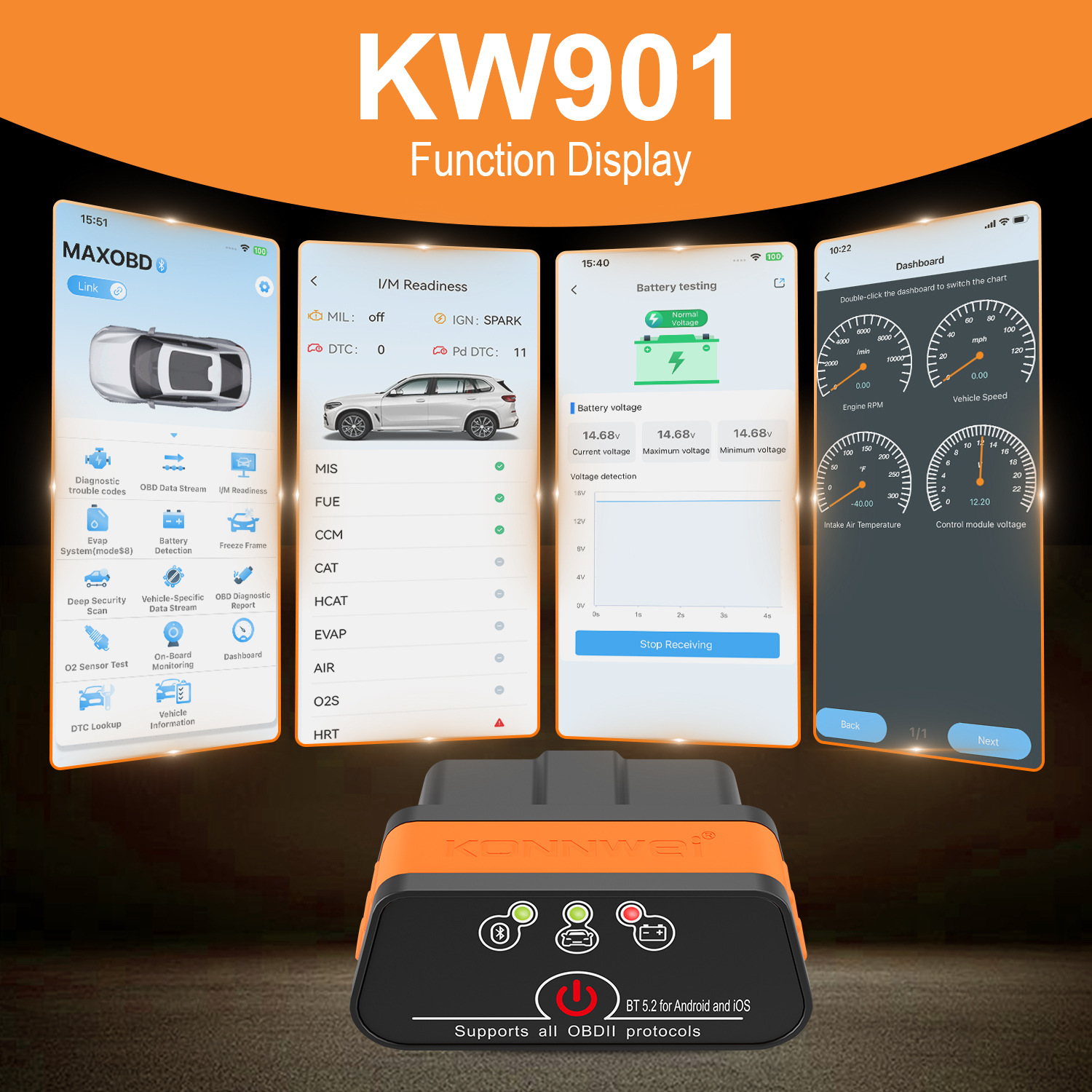 MINI OBD2 KW901 Bluetooth 4.0  - Power Tools English recension och pris