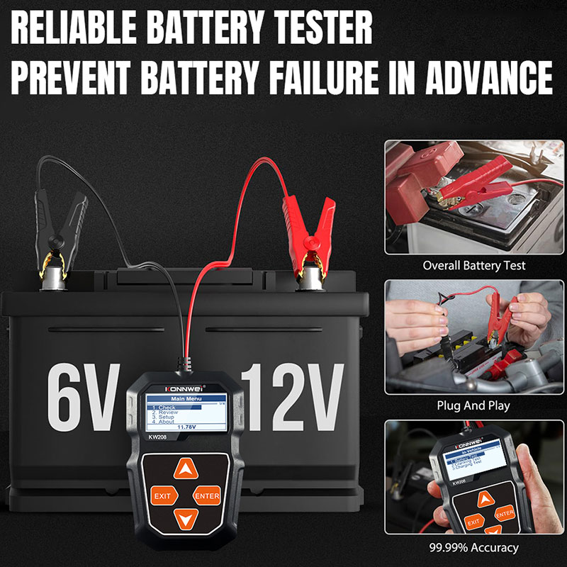 KONNWEI KW208 Car Battery Test - Power Tools English recension och pris