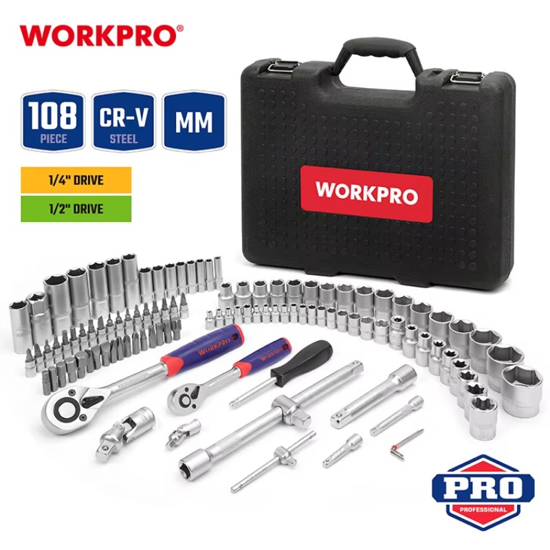 108pcs Professional Mechanics  - Power Tools Kit Set recension och pris