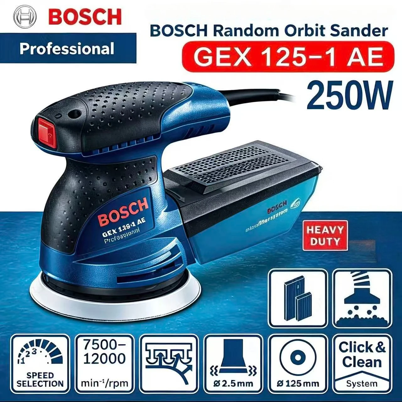 BOSCH GEX 125-1AE 220V Random  - Power Tools Sander recension och pris